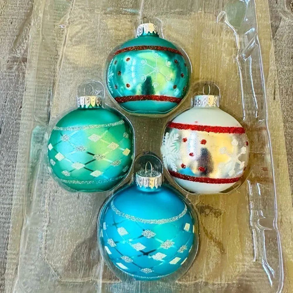 Christmas Glass Ball Ornaments Set